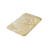 Tropische Palmen Blätter: Vintages Muster. Badematte (Schrägansicht)