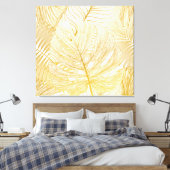 Tropische Palmen Blätter: Vintages Muster. Leinwanddruck (Insitu (Schlafzimmer))