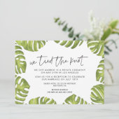 Tropische Palmen Blätter Wir binden die Ankündigun Einladung (Stehend Vorderseite)