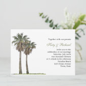 Tropische Palmen, die Einladung Wedding sind (Stehend Vorderseite)