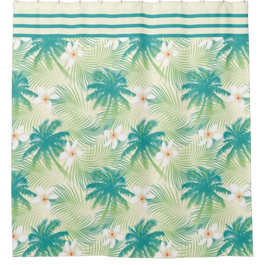 Tropische Palmen Duschvorhang (Vorderseite)