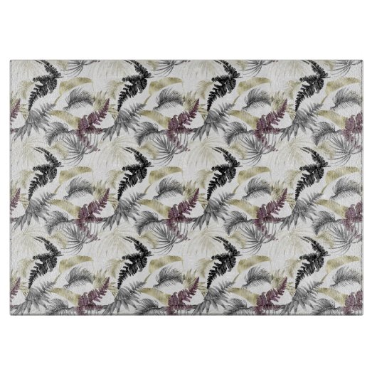 Tropische Palmen, frisch im Wein und schwarz Schneidebrett (Vorderseite)