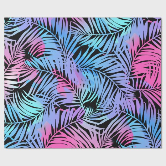 Tropische Palmen Geschenkpapier (Flach)