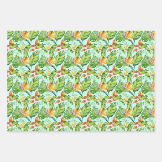 Tropische Palmen Geschenkpapier Set (Vorderseite 2)