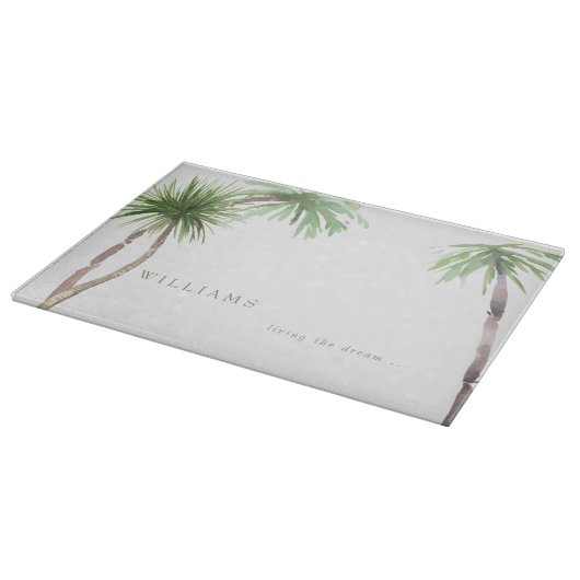 Tropische Palmen Gewohntes Leben im Traum Schneidebrett (Ecke)