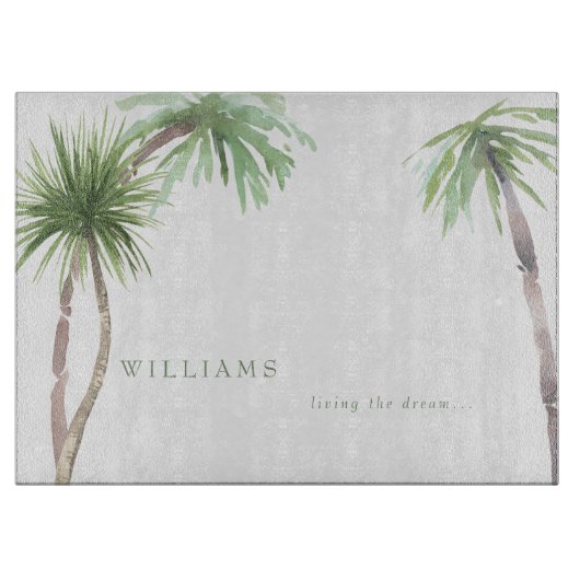 Tropische Palmen Gewohntes Leben im Traum Schneidebrett (Vorderseite)