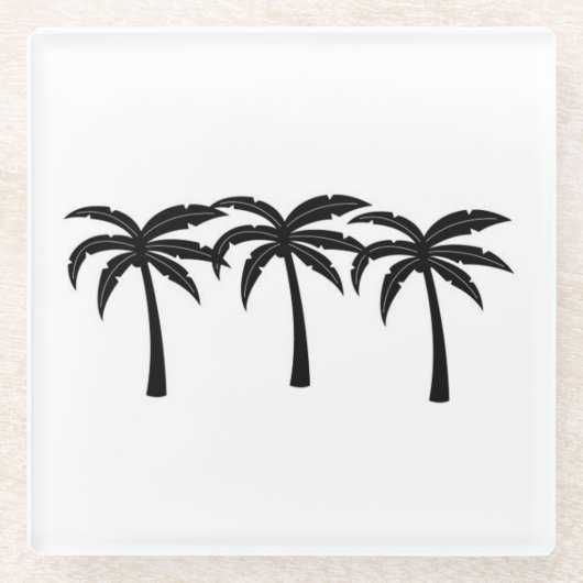 Tropische Palmen Glasuntersetzer (Vorderseite)