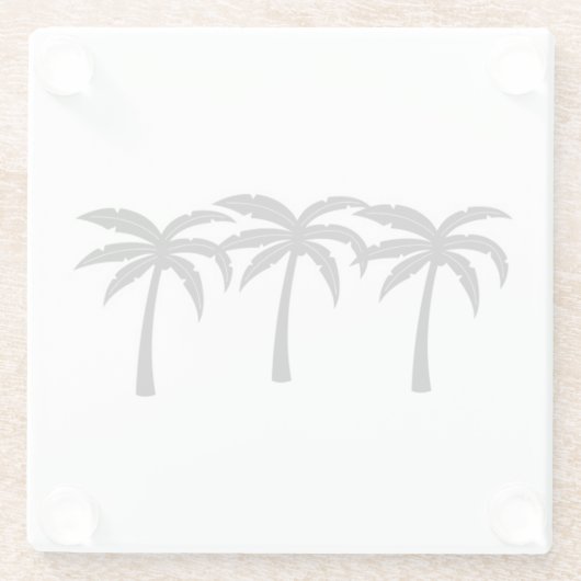 Tropische Palmen Glasuntersetzer (Rückseite)