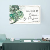 Tropische Palmen, goldenes Brautparty Hintergrund Banner (Messeveranstaltung)