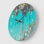 Tropische Palmen Große Wanduhr (Winkel)