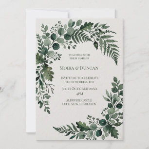 Tropische Palmen-Grün-Hochzeit Einladung