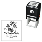 Tropische Palmen, Gulls Familienname Adresse SQ Permastempel (Beispiel)