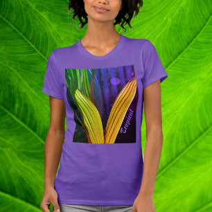 Tropische Palmen hell farbig mehrfarbig T-Shirt
