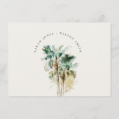Tropische Palmen Hochzeitsdetails Begleitkarte (Rückseite)
