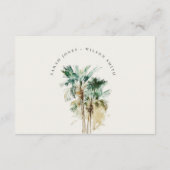 Tropische Palmen Hochzeitsempfang Begleitkarte (Rückseite)
