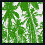 Tropische Palmen im Pop-Art-Stil in Grün und Weiß Poster<br><div class="desc">Tropische Palmen im Pop-Art-Stil in Grün und Weiß.</div>