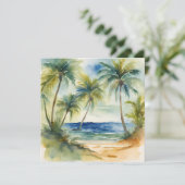 Tropische Palmen im Wasser Karte (Stehend Vorderseite)