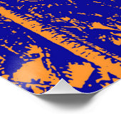 Tropische Palmen in Blau und Orange Poster (Ecke)