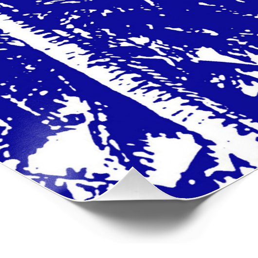 Tropische Palmen in Blau und Weiß Poster (Ecke)