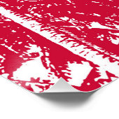 Tropische Palmen in Rot und Weiß Poster (Ecke)