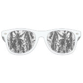 Tropische Palmen in Schwarz und Weiß Partybrille (Vorderseite)