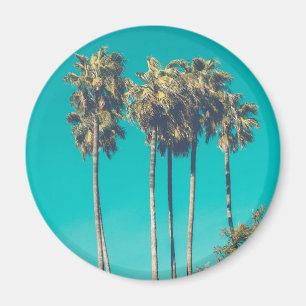 Tropische Palmen Kalifornien Retro-Vibe Magnet