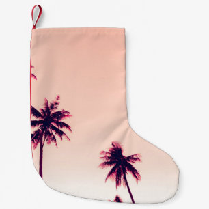 Tropische Palmen-Kokospalmen auf Sonnenuntergangsh Kleiner Weihnachtsstrumpf
