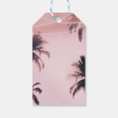 Tropische Palmen & Lichter Pink Beach Geschenkanhänger (Rückseite)