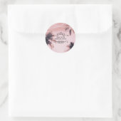 Tropische Palmen & Lichter Pink Beach Runder Aufkleber (Tasche)