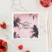 Tropische Palmen & Lichter Pink Beach Serviette (Beispiel)