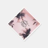 Tropische Palmen & Lichter Pink Beach Serviette (Ecke)