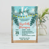 Tropische Palmen Lichter Süß 16 Geburtstag Einladung (Stehend Vorderseite)