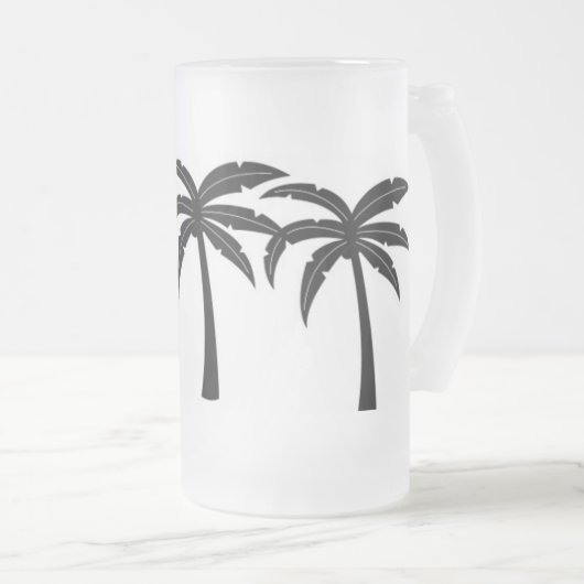Tropische Palmen Mattglas Bierglas (VorderseiteRechts)