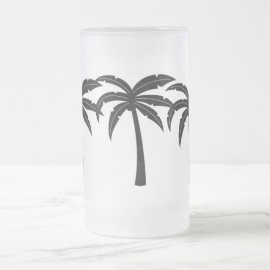 Tropische Palmen Mattglas Bierglas (Mittel)