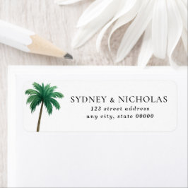 Tropische Palmen Minimal Hochzeitsrücksendeadresse