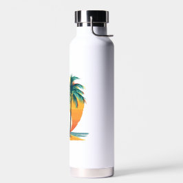Tropische Palmen mit lebendigem Sonnenuntergang  Trinkflasche