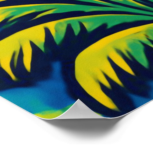 Tropische Palmen mit Pop Ko'olau Poster (Ecke)