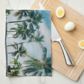 Tropische Palmen mit Reflexion im Ozean. Handtuch (Viertel Falte)