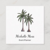 Tropische Palmen Moderne Beruflich Quadratische Visitenkarte (Vorderseite)