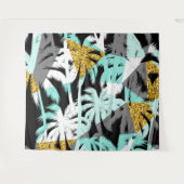 Tropische Palmen, moderne geometrische Muster Wandteppich (Vorderseite (Horizontal))