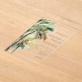 Tropische Palmen Moderne Hochzeit Acryleinladungen (Ablage )