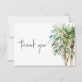 Tropische Palmen Moderne Hochzeit Dankeskarte (Vorderseite)
