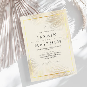 Tropische Palmen Moderne Hochzeit Einladung