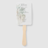 Tropische Palmen Moderne Hochzeit Fächer (Vorderseite)