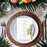 Tropische Palmen Moderne Hochzeit Menükarte<br><div class="desc">Erleben Sie Ihre Hochzeitsfeier mit unserem exquisiten Tropical Palm Trees Modern Hochzeitsmenü. Dieses atemberaubende Design präsentiert eine Gruppe von üppig grünen und braunen Palmen, die eine bezaubernde und tropische Atmosphäre schaffen. Ideal für Hochzeiten in Urlaubsort oder Strand, dieses Menü erschließt mühelos das Wesen einer traumhaften Hochzeit. Lass deinen Gästen die...</div>