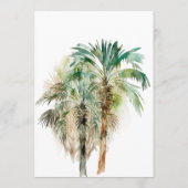 Tropische Palmen Moderne Hochzeit Menükarte (Rückseite)