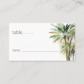 Tropische Palmen Moderne Hochzeit Platzkarte (Vorderseite)