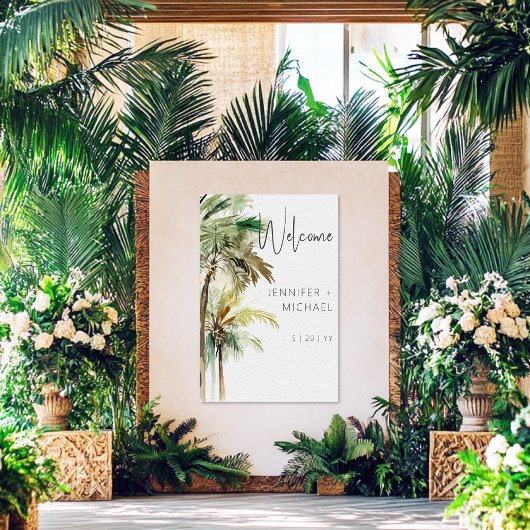 Tropische Palmen Moderne Hochzeit Poster