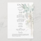 Tropische Palmen Moderne Hochzeit Programm (Rückseite)