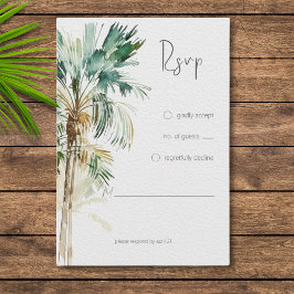 Tropische Palmen Moderne Hochzeit RSVP Karte